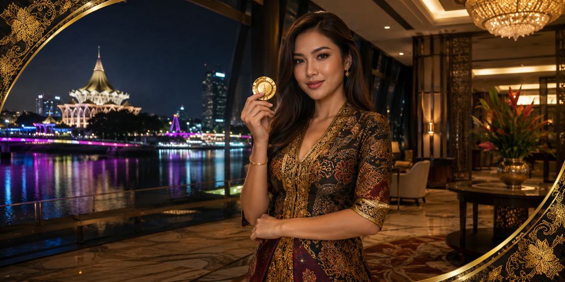 Suasana hiburan kasino di Kuching dengan corak batik Sarawak