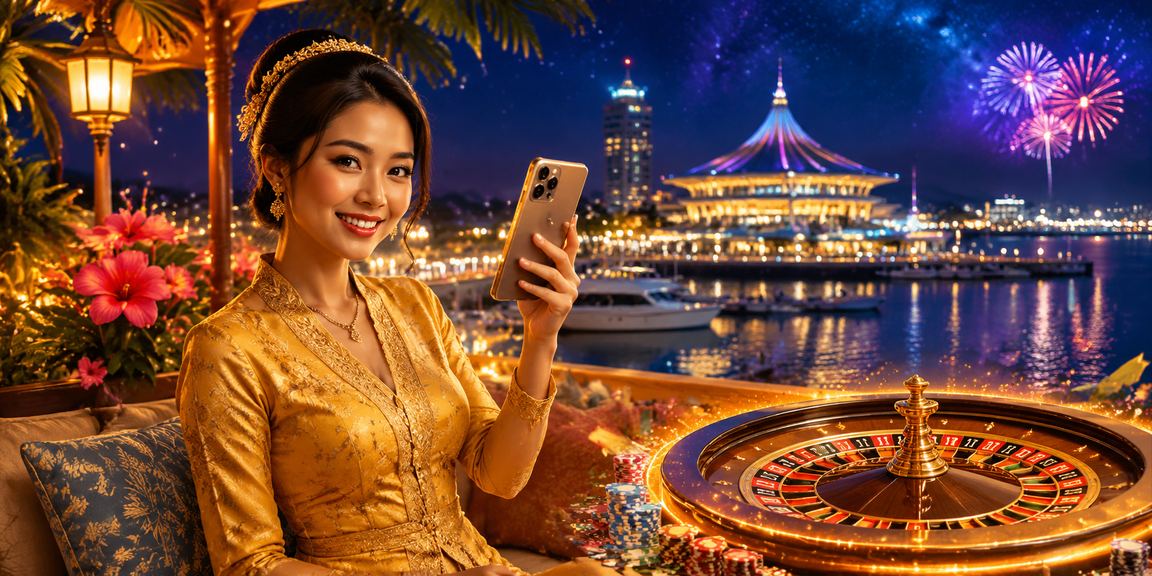 Pemain Malaysia berpakaian kebaya bermain di meja kasino dalam talian